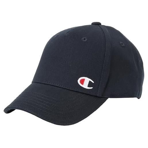 Champion icons accessories - 805974 woven cotton twill c-logo cappellino da baseball, nero, taglia unica unisex - adulto ss24