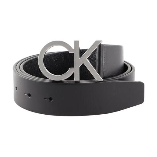 Calvin Klein uomo cintura ck buckle belt 3.5 cm cintura in pelle, nero (ck black), 100 cm