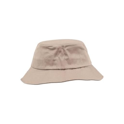 Flexfit cotton twill bucket hat - unisex anglerhut für damen und herren, einfarbig, mit patentiertem Flexfit band, farbe khaki, one size