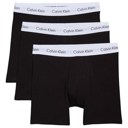 Calvin Klein uomo pantaloncini boxer confezione da 3 boxer brief elasticizzati, multicolore (black/white/grey heather), l