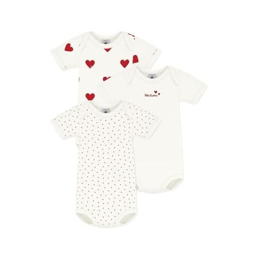 Petit Bateau a00bb, body a righe a maniche corte (pacco da 3) bimba 0-24, variante 1, 6 mesi