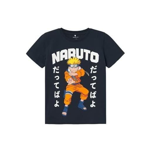 NAME IT nkmmacar naruto ss top noos sky t-shirt, dark sapphire, 18×73in bambino