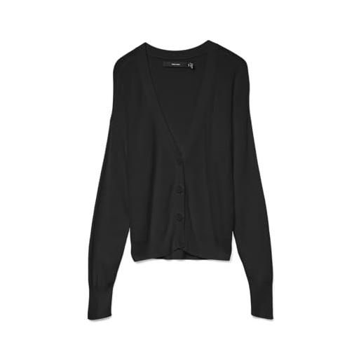 VERO MODA vmnewlexsun ls short v-neck car ga noos, maglione cardigan donna, gray mist, s