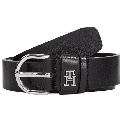 Tommy Hilfiger donna cintura essential effortless 2,5 cm cintura in pelle, nero (black), 75 cm