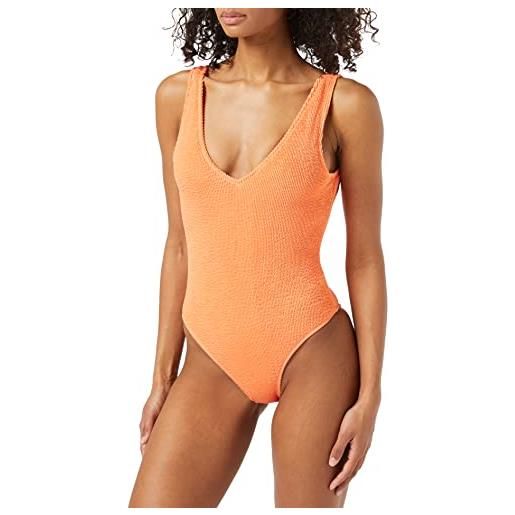 Urban Classics costume da bagno da donna a gamba alta increspato intero, papaya, xs