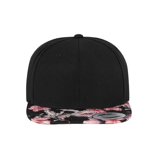 Flexfit yupoong Flexfit unisex kappe floral snapback 2-tone cap, blanko cap mit geradem schirm mit blumen-muster, one size einheitsgröße für männer und frauen