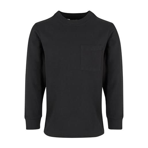 Urban Classics boys heavy oversized pocket longsleeve t-shirt, black, 158/164 cm bambino