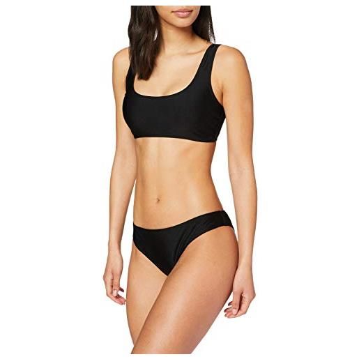 Urban classics bikini da donna mare, brassière e slip a vita bassa, costume da bagno donna a due pezzi, colore nero e taglie xs - xxl