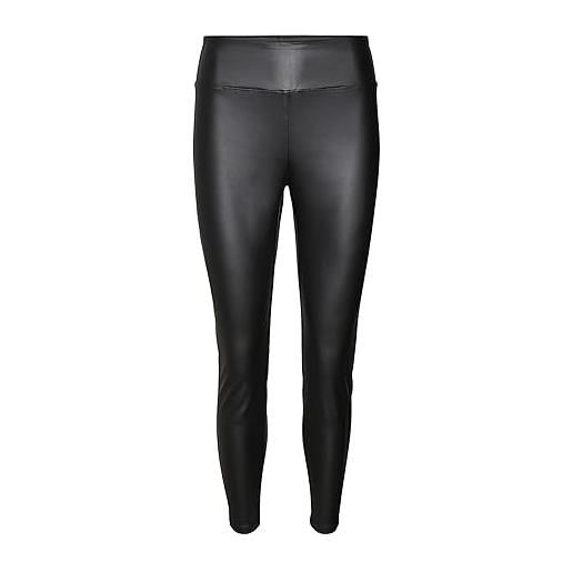 VERO MODA pantaloni da donna vmsuella jade hw coated legging noos in similpelle, nero, s