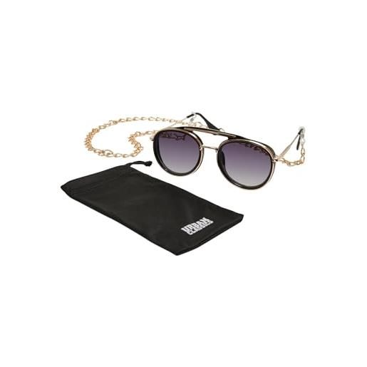 Urban Classics unisex sunglasses ibiza with chain black/gold, one size