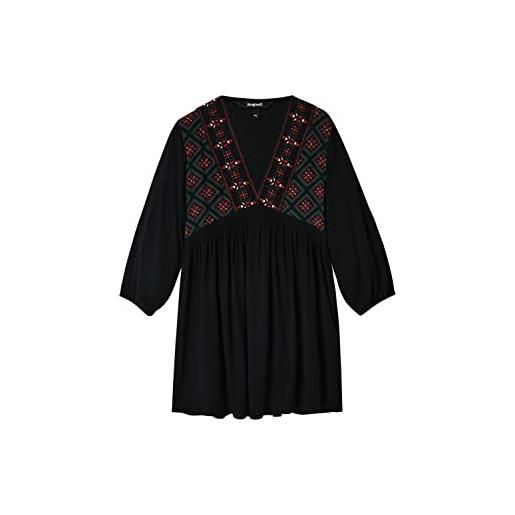 Desigual vest_marian, 2000 black abito casual, nero, xs donna