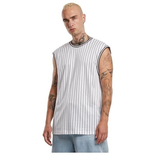 Urban Classics striped mesh tanktop canottiera, white/black, xxl uomo