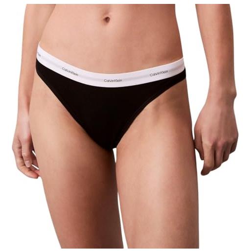 Calvin Klein donna slip taglio bikini con fascia con logo, nero (black), m
