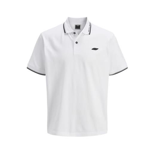 JACK & JONES jcopacer - polo jacquard s, bianco, l