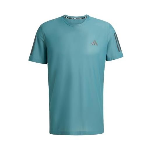 adidas own the run tee t-shirt, preloved teal, xxl uomo