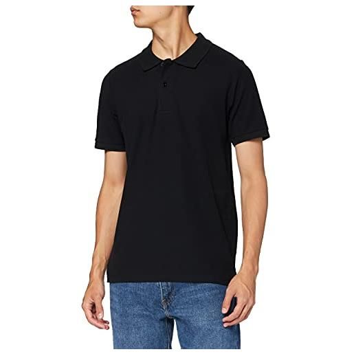 Build Your Brand by008-polo piqué shirt t, nero, m uomo