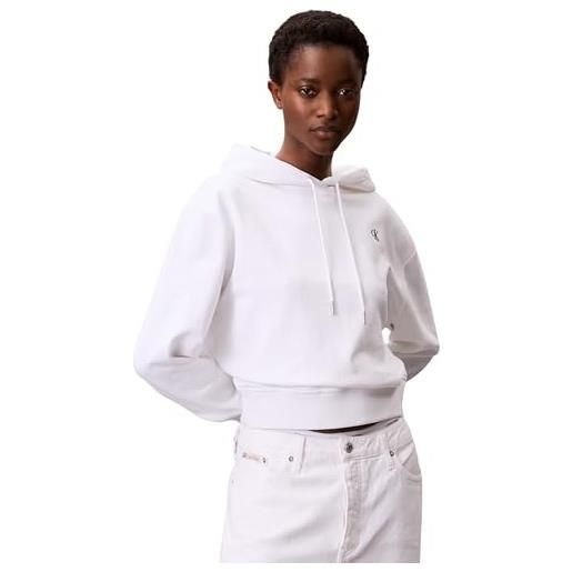 Calvin Klein ls archive terry po hood lv047c224g felpe, white (brilliant white), m donna