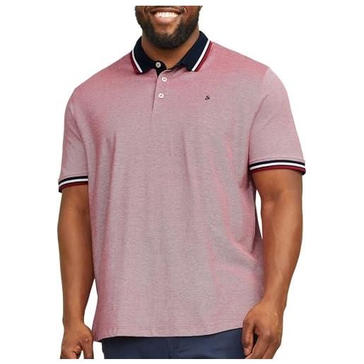 JACK & JONES jjepaulos polo ss noos ps t-shirt, blu-rosso-bianco, 6xl plus uomo
