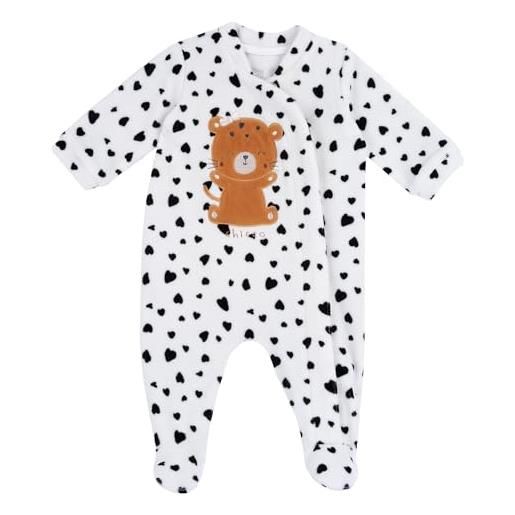 Chicco tutina in ciniglia, con apertura frontale neonata 0-24 mesi, bianco, 3 mesi, designed in italy