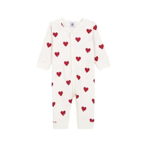 Petit Bateau a00e9, dormi bene pigiama senza piedi bimba 0-24, bianco marshmallow/rosso terkuit, 18 mesi
