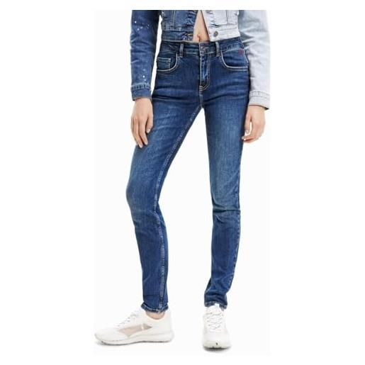 Desigual pantaloni casual da donna, blu, 42