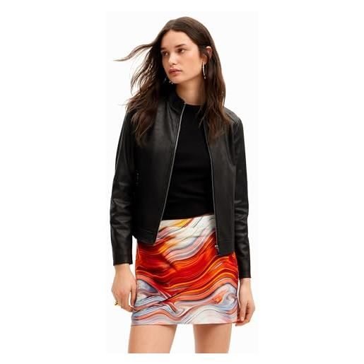 Desigual jacket_toronto cappotto in pu da donna, nero, m