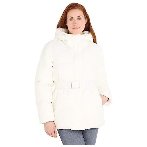 Calvin Klein jeans logo belt short puffer, donna, ivory, l