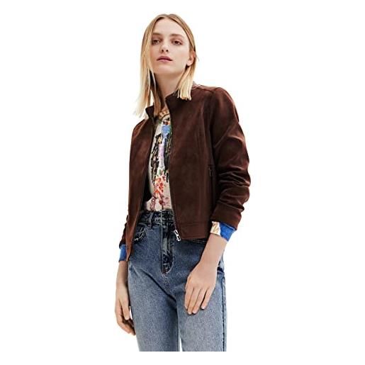 Desigual chaq_las vegas, 6000 brown, cappotto pu da donna, brown, xs