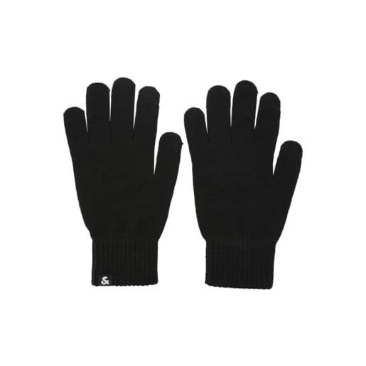 JACK & JONES nos jacbarry knitted gloves noos, guanti uomo, nero (black black), taglia unica