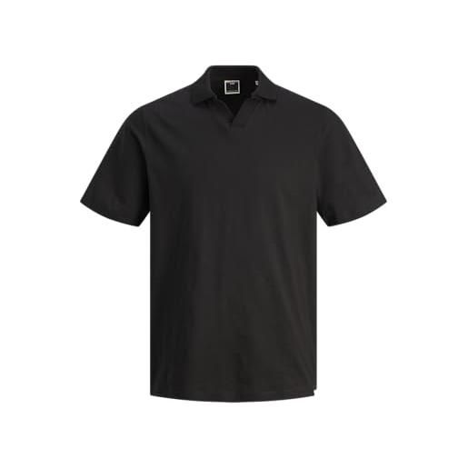 JACK & JONES jcocollective label-polo ss, nero, m uomo