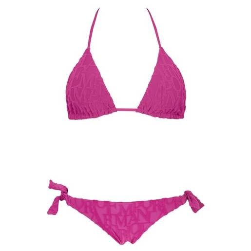 EMPORIO ARMANI triangle bikini set, bouganville 3d ea lo, m donna