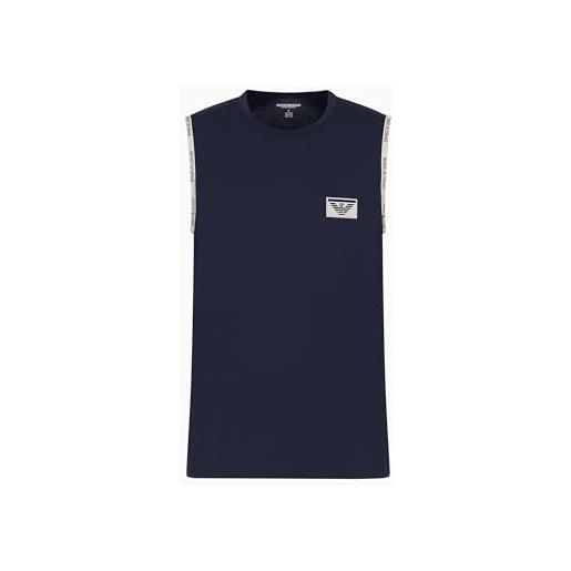 Emporio Armani piping logoband t-shirt, t-shirt uomo, blu (marine), xl
