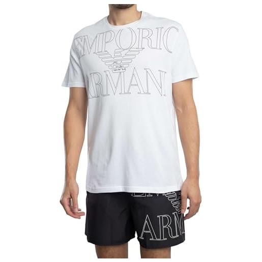 Emporio armani round-neck t-shirt, bianco, xxl uomo