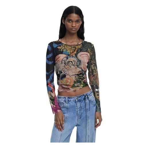 Desigual t-shirt maniche lunghe donna nero