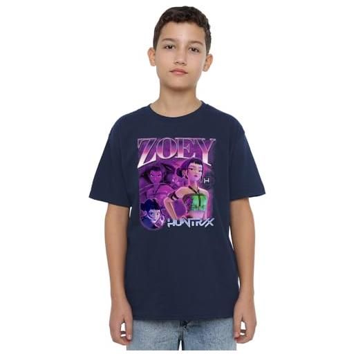 KPop Demon Hunters k-pop demon hunters - huntrix huntr/x zoey bootleg kids t shirt, navy, 7-8