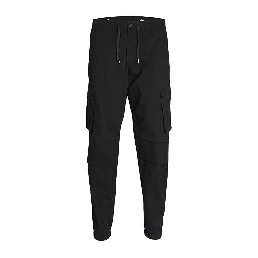 Jack & jones jpstkane jjnoah cuffed jogger ana noos pantaloni da jogging, nero, m uomo