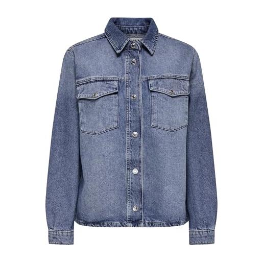 ONLY onlella l/s pocket shirt tai519 dnm noos camicia jeans, media blu denim, x_s donna