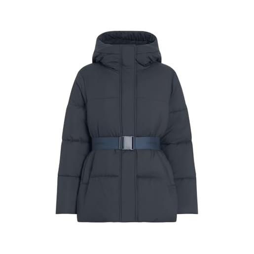 Calvin Klein donna piumino logo belt short puffer con cintura, blu (ink), m