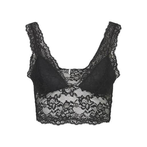 PIECES pclina lace bra top noos, corsetto donna, nero (black), 44 (taglia produttore: medium)