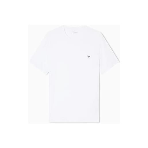 Emporio Armani essential cotton t-shirt maglietta girocollo, bianco, m uomo