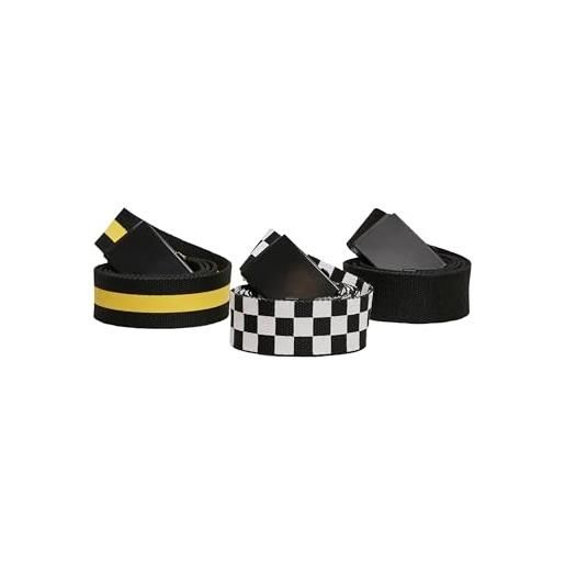 Urban classics 3 cinture unisex, set cinture con fibbia scorrevole in metallo, mimetica, cintura a scacchi, lunghezza s/m: 115cm, l/xl: 135cm