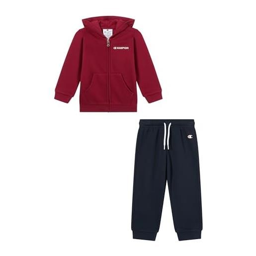 Champion legacy boys tuta con cappuccio e zip intera, rosso, 98 bambini e ragazzi