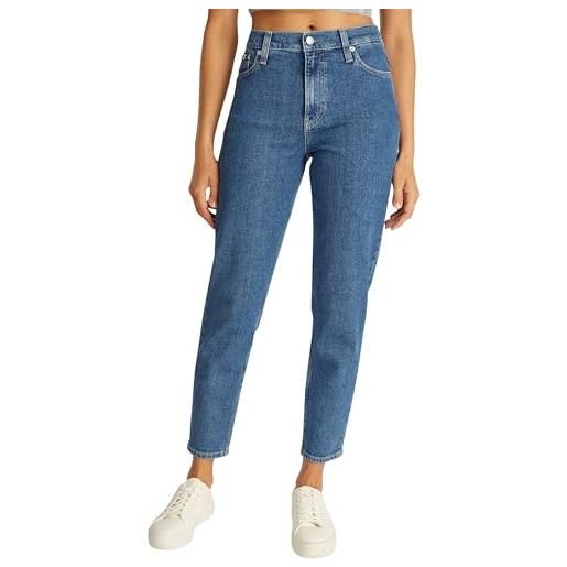 Calvin Klein donna jeans mom jean vita alta, blu (denim medium), 28w/26l
