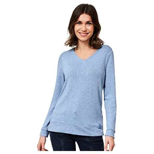 Cecil b318774 maglia a maniche lunghe, melange blu tenero, m donna