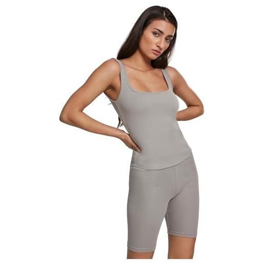 Urban Classics ladies wide neck top, canottiera sportiva donna, grigio (green/grey 01688), l