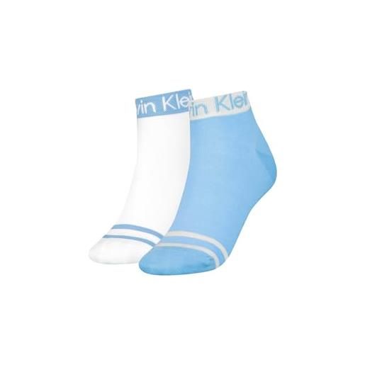 Calvin Klein quarter, calzini donna, blu, taglia unica