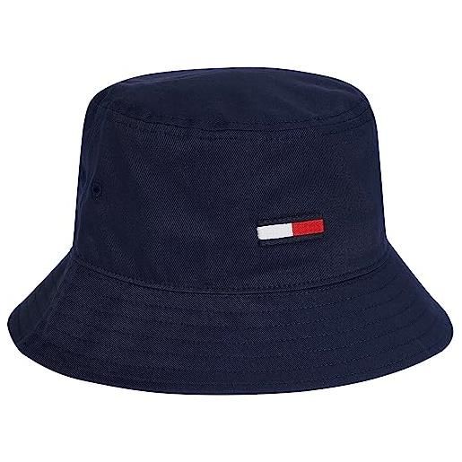 Tommy Jeans tjm flag bucket hat am0am07525 cappelli, blu (twilight navy), os uomo