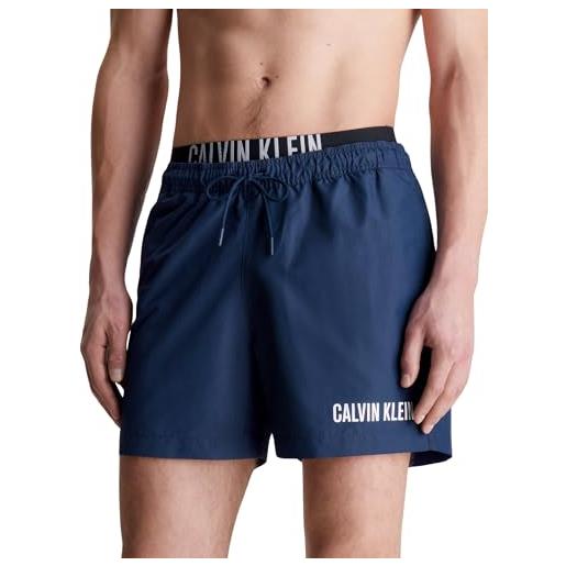Calvin Klein pantaloncino da bagno uomo medium double lunghezza media, blu (signature navy), s