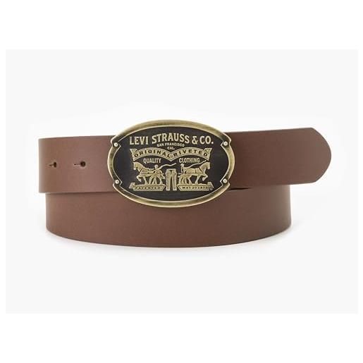 Levi's billy placca belt, medium brown, 100 unisex, marrone medio, 100 cm
