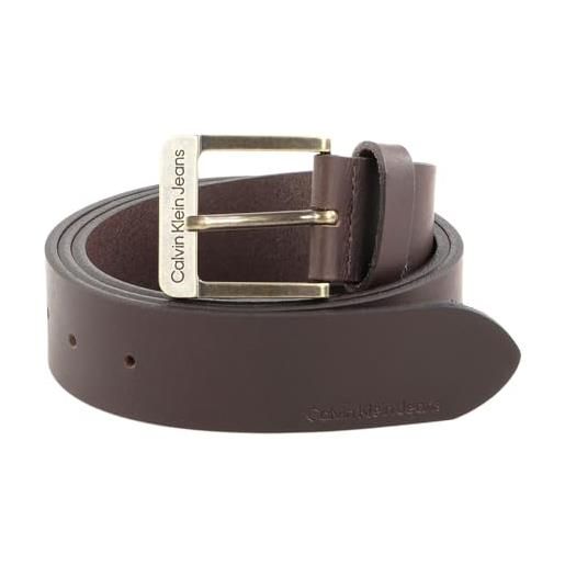 Calvin Klein uomo cintura ckj belt 4.0 cm cintura in pelle, marrone (turkish coffee), 80 cm